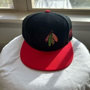 Black and Red Blackhawks SnapBack